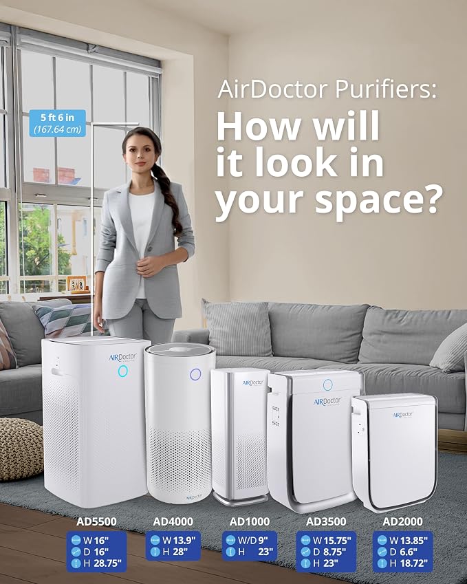 AIRDOCTOR AD3500 Air Purifier for Home and Large Rooms Up to 1260 sq. ft. - Image 2