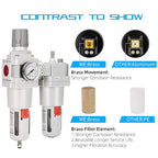 NANPU 1" NPT Compressed Air Filter Regulator Lubricator Combo Water/Oil Trap - Image 5