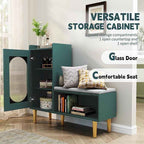 HLR Storage Bench Set of 2, L-Shaped Storage Cabinet