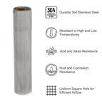 PATIKIL 40" L x 16" W Woven Wire Mesh, 18 Mesh 304 Stainless Steel Air Vent - Image 3