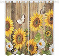 Farmhouse Sunflowers Living Room Curtains 84 Inch Length, Window Curtains Tab by Unknown