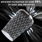 6" 152mm Cold Air Intake Filter Clamp-On Replacement High Flow Inlet Air Filter - Image 4