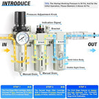 TAILONZ PNEUMATIC 0-240PSI 1/2 Inch NPT Industrial Grade Three Stage Air Drying - Image 4