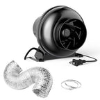 InfiniPower 4 Inch 195 CFM Inline Ventilation Fan 4" 8 Feet Aluminum Ducting by InfiniPower