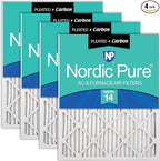 Nordic Pure 18x24x1 Pleated Air Filters MERV 14 Plus Carbon 4 Pack by NordicPure