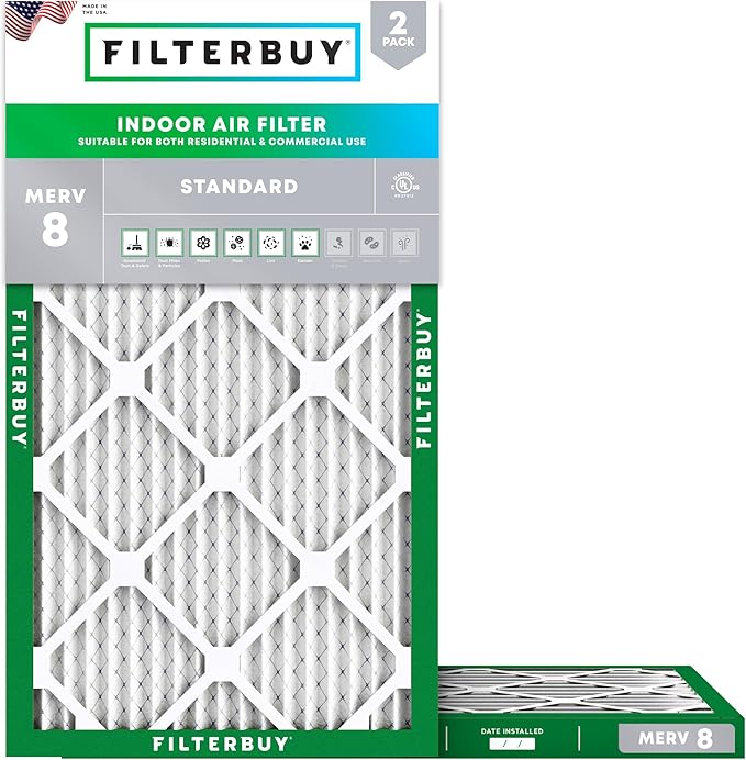 Filterbuy 14x22x1 Air Filter MERV 8 Essential Dust & Allergy Defense, by Filterbuy