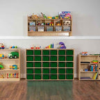 Wood Designs Cubby Storage Bin, Heavy Duty Plastic Containers