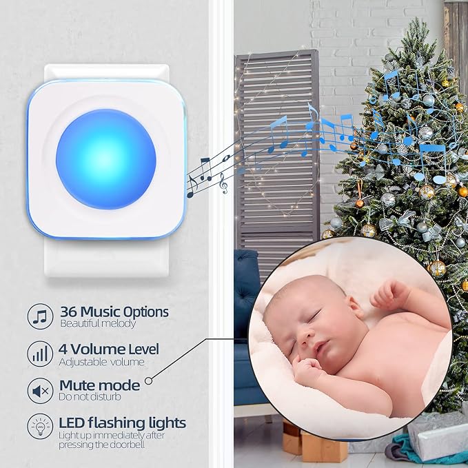 Wireless Doorbells for Home Flashing Light Doorbell - Image 9