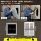 Return Air Filter Grille for 14x20 Ducts, Steel Air Vent Cover with