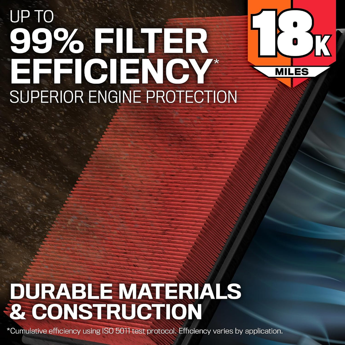 K&N Engine Air Filter:Long Life 18,000 Mile Replacement