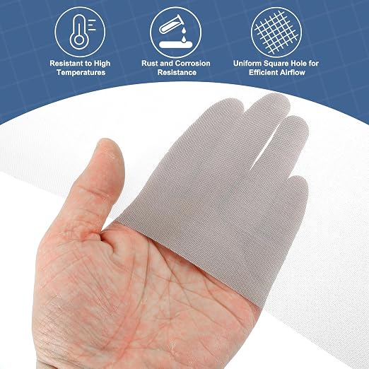 uxcell 40 Mesh 79" x 10" Woven Wire Mesh, 304 Stainless Steel Air Vent Filter - Image 5
