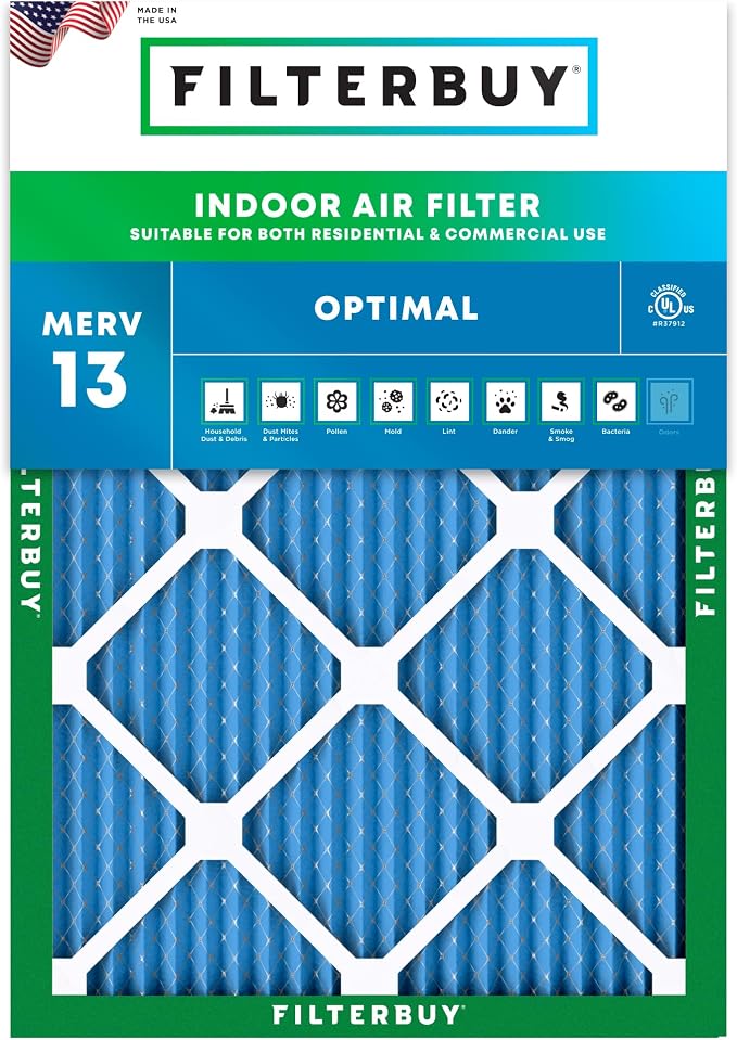 Filterbuy 20x23x1 Air Filter MERV 13 Optimal Smoke & Allergy Defense, by Filterbuy