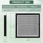 2-Pack Paintable Gable Vents - 18" x 18" Aluminum with Screen