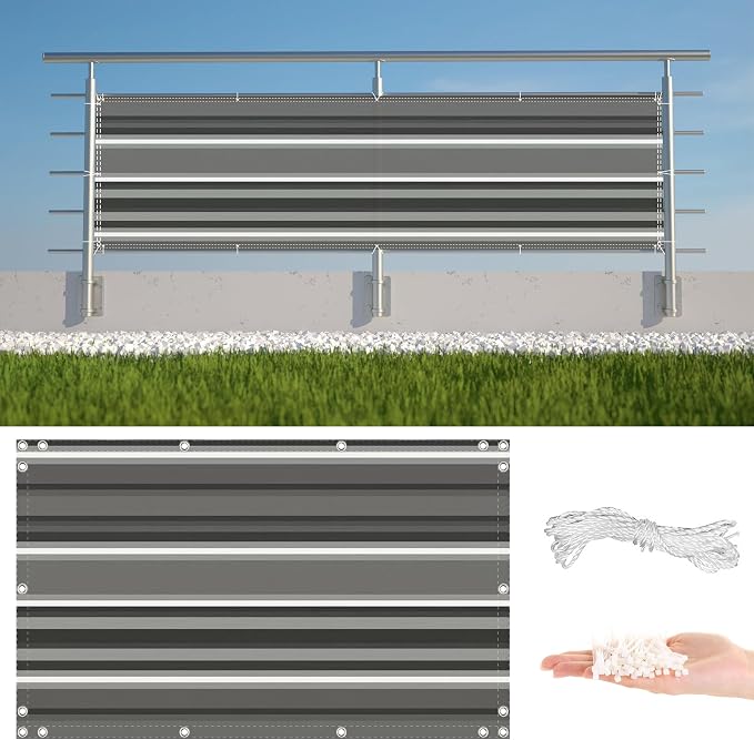 Fence Privacy Screen 8.2' x 49.2' UV Protection Weather-Resistant Balcony by AYLFBFU