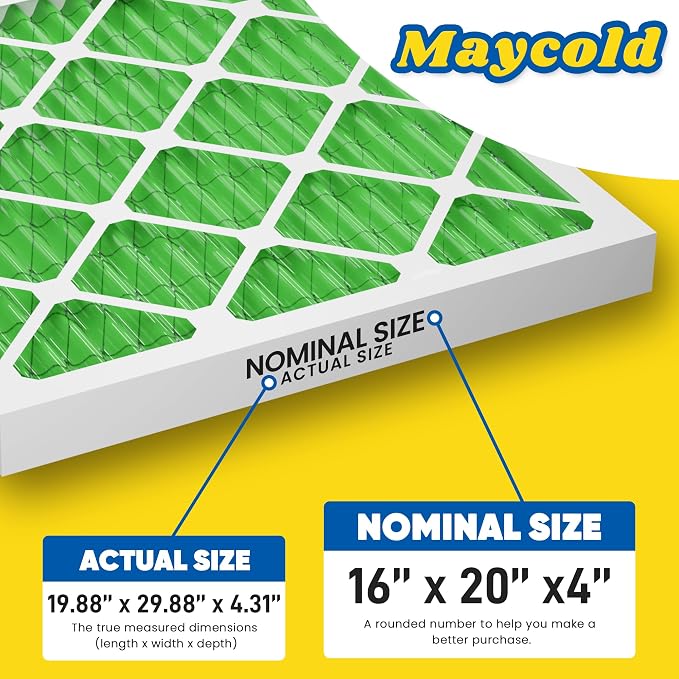 Maycold MERV 13 16x20x4 Air Filter, High-Efficiency Pleated AC & Furnace Filters - Image 2
