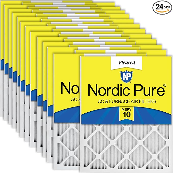 Nordic Pure 18x24x1 Pleated MERV 10 Air Filters 24 Pack by NordicPure