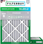 Filterbuy 14x20x2 Air Filter MERV 8 Essential Dust & Allergy Defense, by Filterbuy