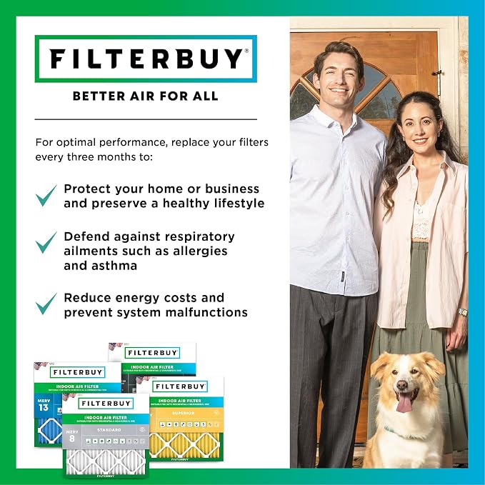 Filterbuy 20x24x4 Air Filter MERV 8 Essential Dust & Allergy Defense, - Image 7
