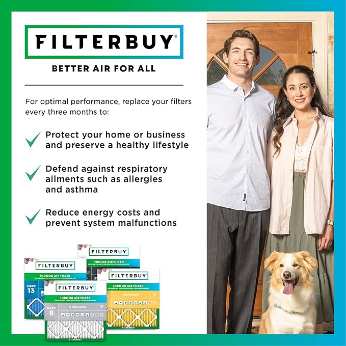 Filterbuy 16x22x1 Air Filter MERV 13 Optimal Smoke & Allergy Defense, - Image 7