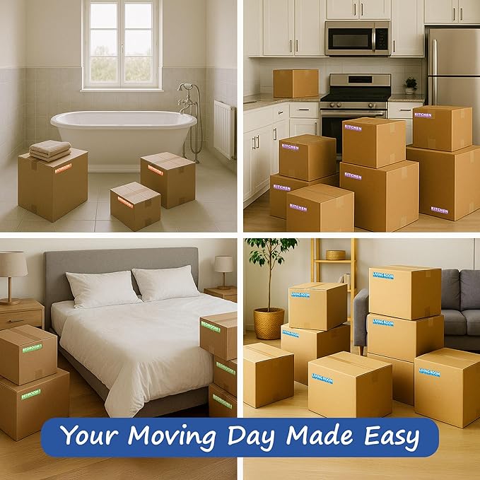 750 Moving Labels for 4 Bedroom Home — Color-Coded Room Stickers & Fragile - Image 7