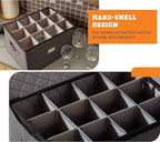 storageLAB Wine Glass Storage Containers, Hard Shell Organizer