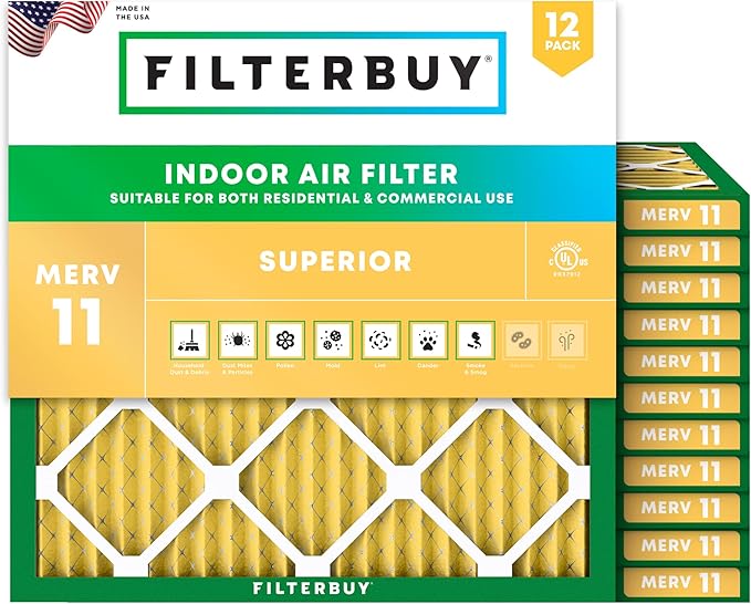 Filterbuy 30x30x1 Air Filter MERV 11 Superior Pet & Allergy Defense, by Filterbuy