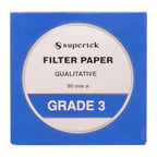 Filter Paper, Qualitative, Grade 3, 90 mm Pack of 100 Sheets by Supertek