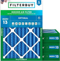 Filterbuy 14x20x4 Air Filter MERV 13 Optimal Smoke & Allergy Defense, by Filterbuy