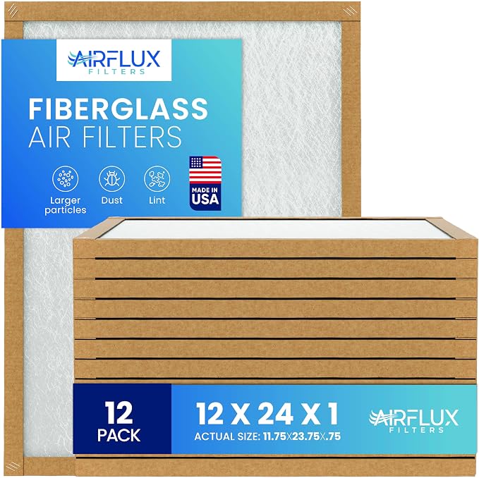Fiberglass Air Filter -12x24x1Air Filter 12 Pack by Unknown