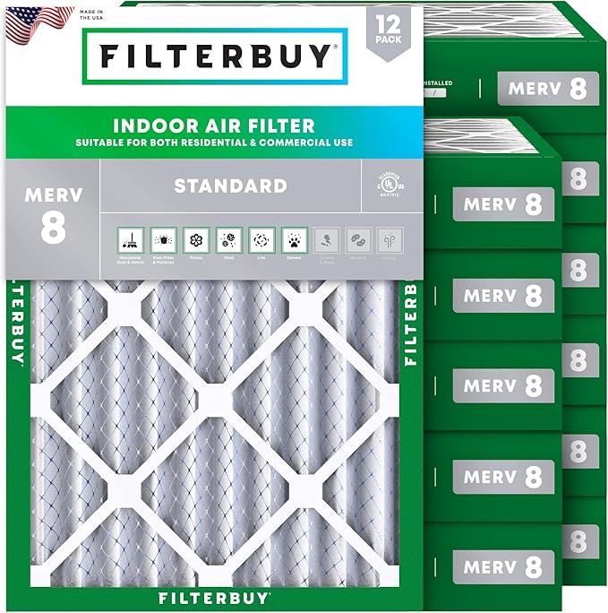 Filterbuy 18x20x4 Air Filter MERV 8 Essential Dust & Allergy Defense, by Filterbuy