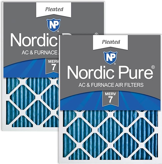 Nordic Pure 16x24x1 Pleated MERV 7 Air Filters 2 Pack by NordicPure