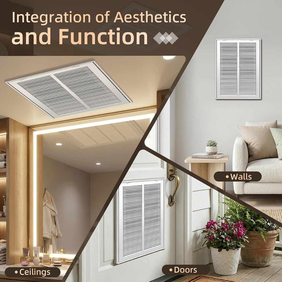 Return Air Filter Grille for 14x20 Ducts, Steel Air Vent Cover with