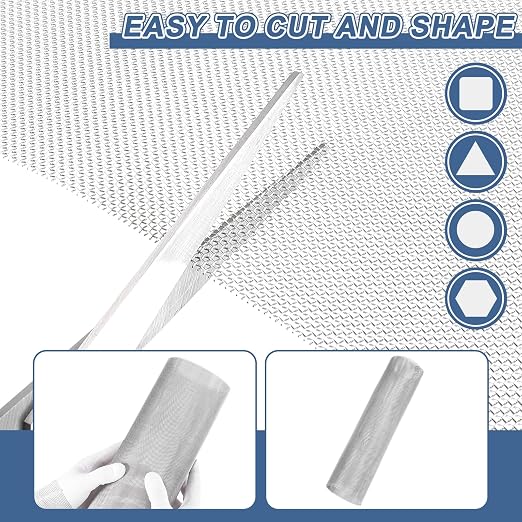 uxcell 20 Mesh 118" x 10" Woven Wire Mesh, 316 Stainless Steel Air Vent Filter - Image 4