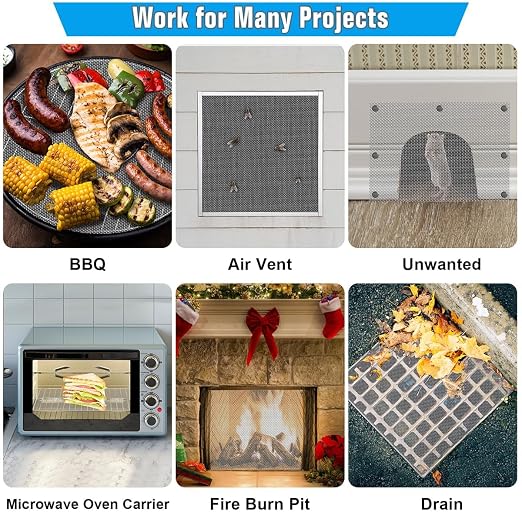 Valchoose 1 Piece Woven 304 Stainless Steel Mesh 14.6" X11.4", Hard & Never - Image 3
