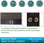 Ifenceview 6'x3' to 6'x50' Brown Shade Cloth/Fence Privacy Screen Fabric Mesh - Image 4