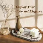 100% Real Natural Marble Tray for Bathroom, Luxury Calacatta Viola Stone Vanity