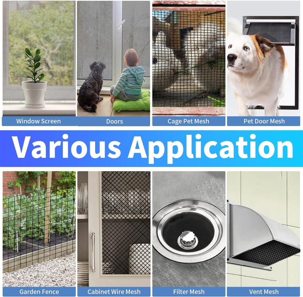 304 Stainless Steel Mesh, 47in x 10ft, 22 Mesh, Sturdy Metal Screen
