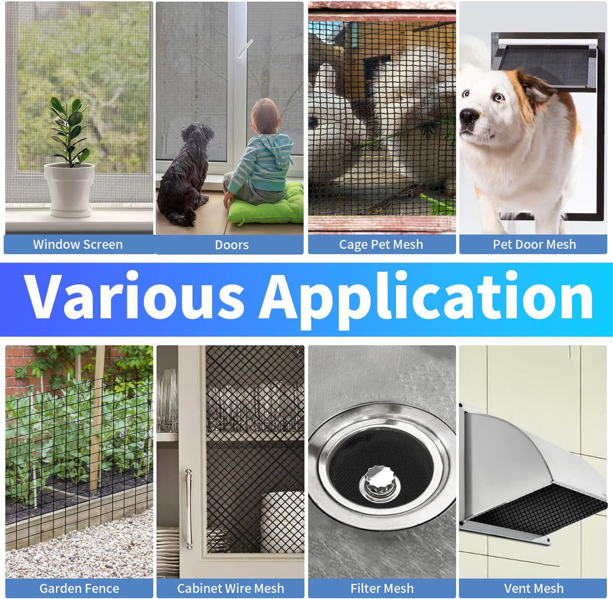 304 Stainless Steel Mesh, 47in x 10ft, 22 Mesh, Sturdy Metal Screen