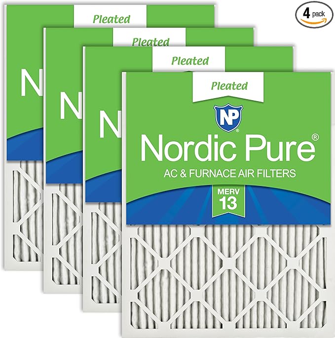 Nordic Pure 12x20x1 Pleated MERV 13 Air Filters 4 Pack by NordicPure