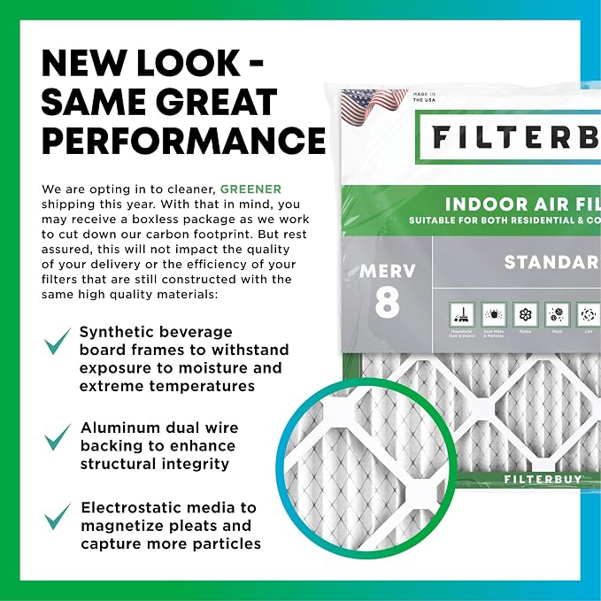 Filterbuy 16x30x2 Air Filter MERV 8 Essential Dust & Allergy Defense, - Image 3