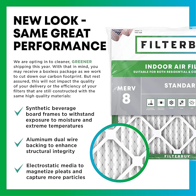 Filterbuy 14x14x1 Air Filter MERV 8 Essential Dust & Allergy Defense, - Image 3