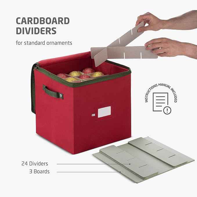 ZOBER Christmas Ornament Storage Box