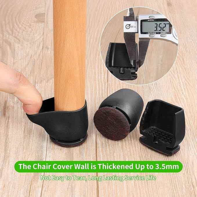 16PCS Extra Small Chair Leg Floor Protectors, Chair Leg Protector