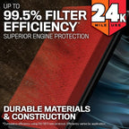 K&N Engine Air Filter: Extended Life 24, 000 Mile Replacement Air Filter: - Image 6