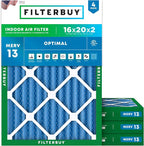 Filterbuy 16x20x2 Air Filter MERV 13 Optimal Smoke & Allergy Defense, by Filterbuy