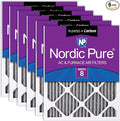 Nordic Pure 20x20x1 Furnace Air Filters MERV 8 Pleated Plus Carbon 6 Pack by NordicPure