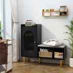 HLR Storage Bench Set of 2, L-Shaped Storage Cabinet