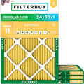 Filterbuy 24x30x1 Air Filter MERV 11 Superior Pet & Allergy Defense, by Filterbuy