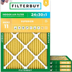 Filterbuy 24x30x1 Air Filter MERV 11 Superior Pet & Allergy Defense, by Filterbuy