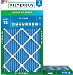 Filterbuy 13x21.5x1 Air Filter MERV 13 Optimal Smoke & Allergy Defense by Filterbuy